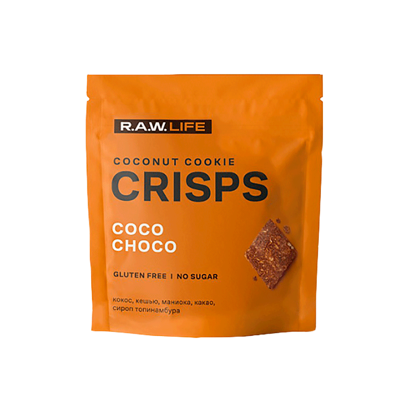 Печенье "Crisps Кокос - Шоколад" Raw Life