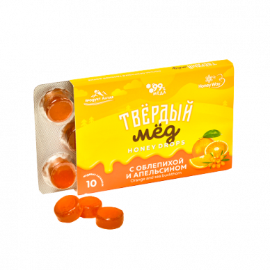 Мёд твёрдый с облепихой и апельсином HoneyWay