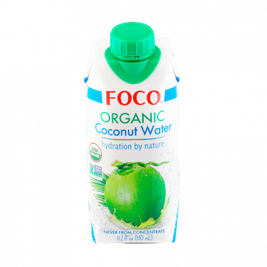 Кокосовая вода 100% органическая, без сахара Foco