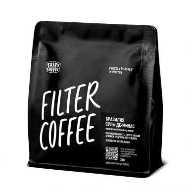 Кофе для фильтра в зернах «Бразилия Суль-де-Минас» Tasty Coffee