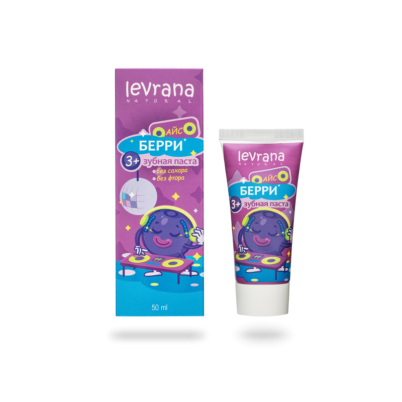 Детская зубная паста со вкусом черники и мяты Levrana